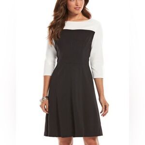 Chaps Black and White Women's Dress Size 12 NWOT